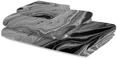 Shine-Home Black Grey Microfiber Towel Set