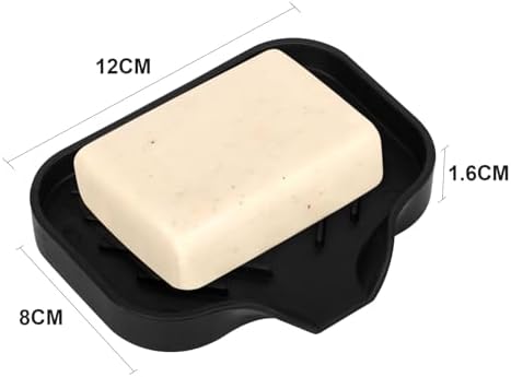 2 Pack Silicone Soap Dishes with Drain Spout Black 491x393