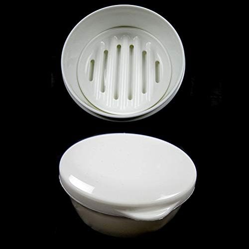 LENITH Round White Travel Soap Case Holder