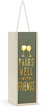 DEMDACO Olive Green Candle Lantern with Friends Quote