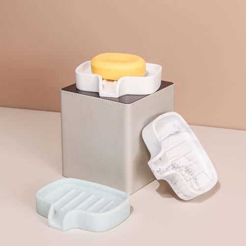 AMIREUX Elegant Marble Soap Dish with Drain Spout