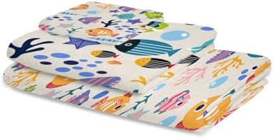 Smile Sunflower 3 Pcs Bath Towel Set - Cute Animal Fish Design