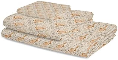 Shine-Home Retro Orange Paisley Towel Set for Bathroom