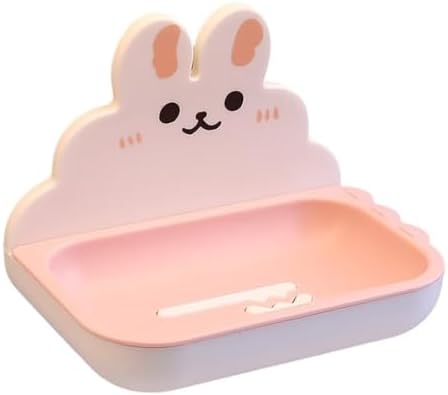 FABEILAI Rabbit Soap Dish Suction Holder White
