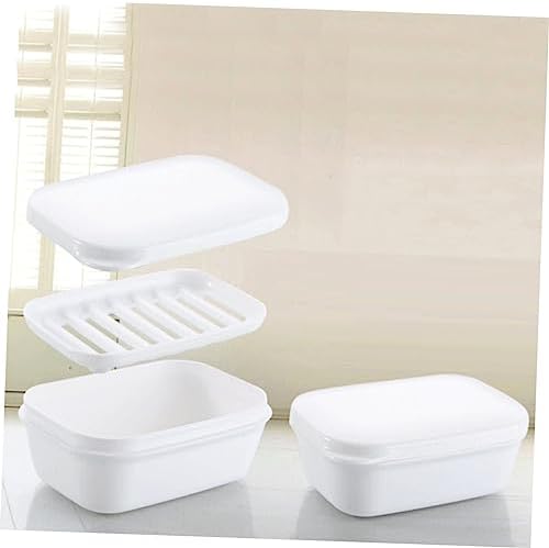 PRETYZOOM Leakproof Soap Box with Drainer for Bathroom and Travel