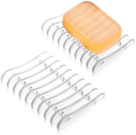 Teaaha 2 Pack Plastic Bar Soap Dish for Shower Kitchen and Bathroom
