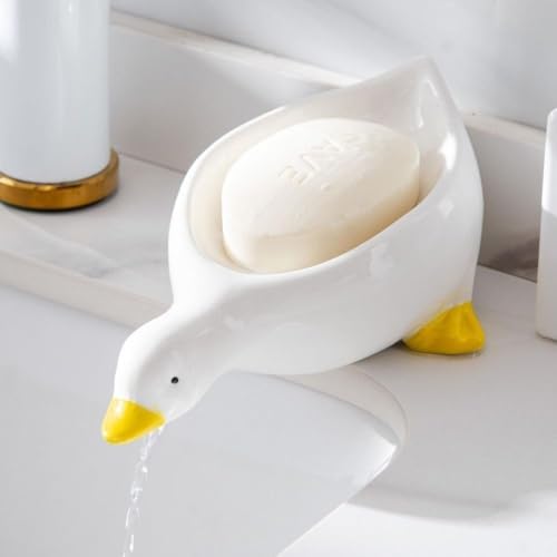 Yellow Duck Soap Box with Drainage Durable Plastic Bathroom Holder