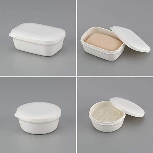 LENITH Round White Travel Soap Case Holder