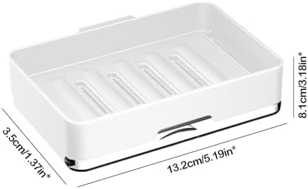 Wall-Mounted No-Punch Soap Box with Suction Cup Holder