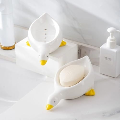 Cute Cartoon Duck Soap Box Holder for Bathroom Kitchen