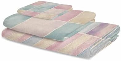 Shine-Home Pink Checkered Towel Set for Bathroom