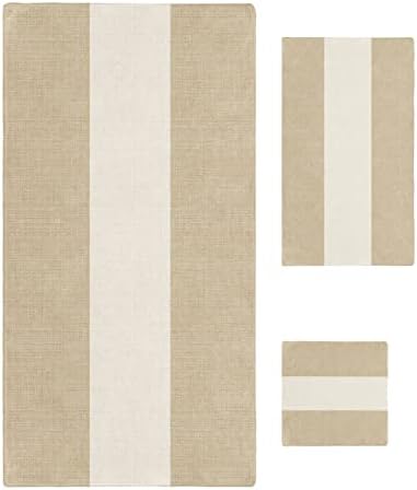 Shine-Home Rustic Farmhouse Linen Towel Set for Bathroom