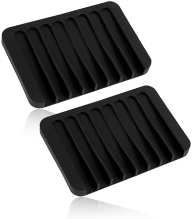 Dimeho 2 Pcs Silicone Soap Dish Waterfall Holder for Shower and Bathroom