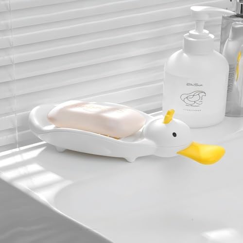 Cute Duck Soap Dish with Two-Layer Drainage 1