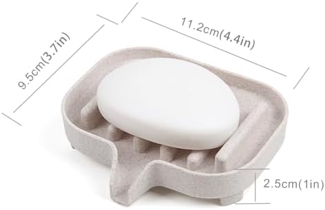Self Draining Plastic Soap Dish 2-Pack for Bathroom and Shower