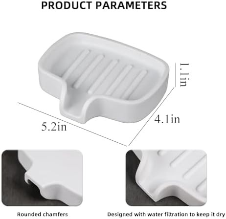 AMIREUX Elegant Marble Soap Dish with Drain Spout