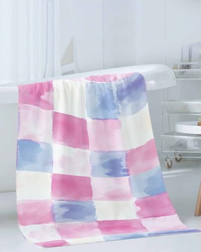 Shine-Home Rainbow Plaid Towel Set for Bathroom 1
