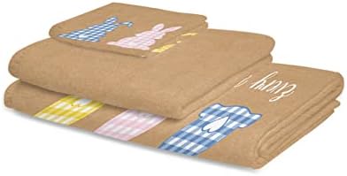 ZOE GARDEN Easter Bunny Plaid Towel Set 1
