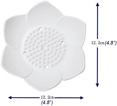 GXMRHWY Silicone Soap Dish Flower Shape White