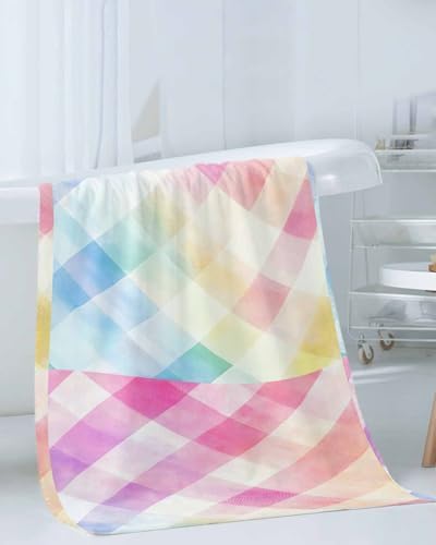 Shine-Home Rainbow Check Towel Set
