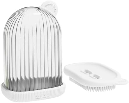 Optisake Travel Soap Case with 2 in 1 Drainage and Brush