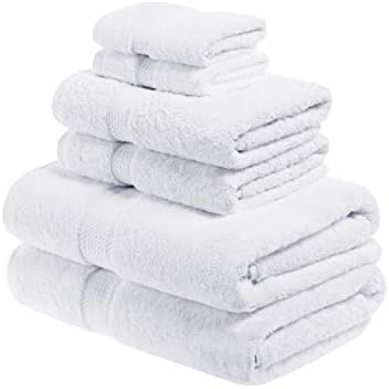 Superior Egyptian Cotton Pile 6-Piece Towel Set - White