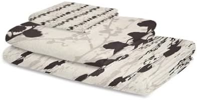 Smile Sunflower 3 Pk Bath Towels Set Fall Gray Black Design