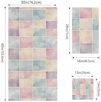 Shine-Home Pink Checkered Towel Set for Bathroom
