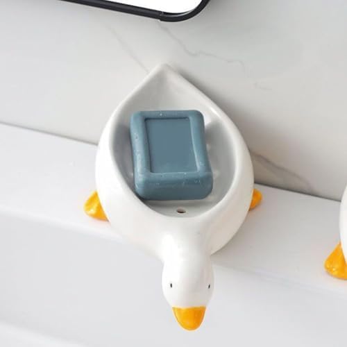 Cute Cartoon Duck Shape Soap Dish with Anti-Slip Design
