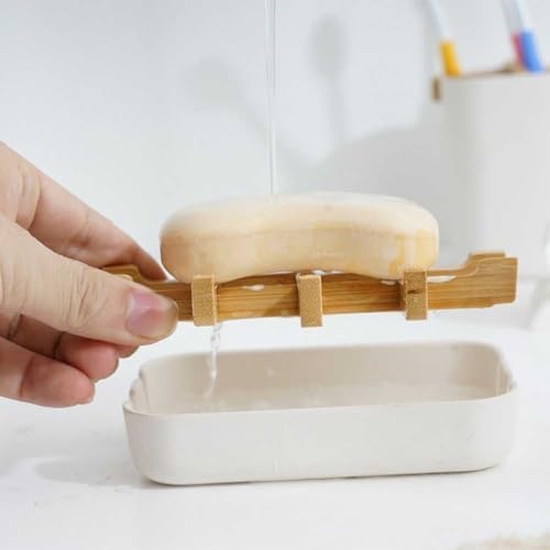 Teensery Bamboo Soap Dish with Detachable Insert
