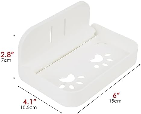 2 Pack Wall Mount Soap Holder with Drain and Foldable Tray