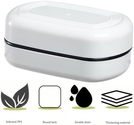 Loyliawa Double-Layer Soap Dish with Lid and Drainage Tray