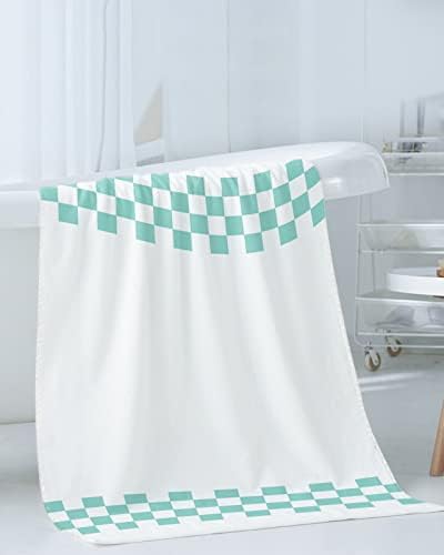 Shine-Home Abstract Geometric Lattice Towel Set 1