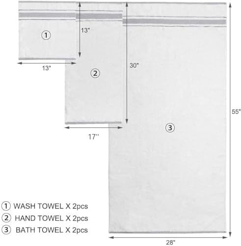 Cotton Towel Set - 6 Pieces Premium Quality The Impression Collection