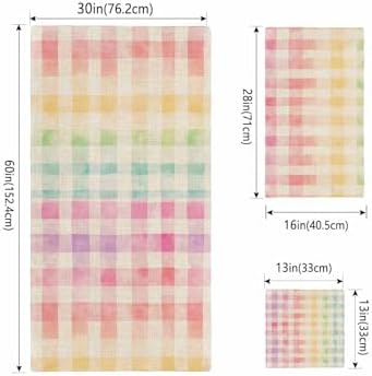 Shine-Home Purple Pink Plaid Towel Set
