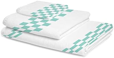 Shine-Home Abstract Geometric Lattice Towel Set 1
