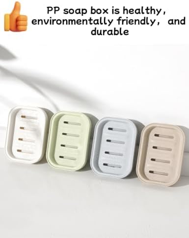 4PCS Plastic Soap Dish with Leak Proof Design