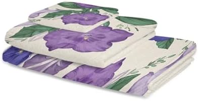 Smile Sunflower Bath Towels Set of 3 with Morning Glory Design