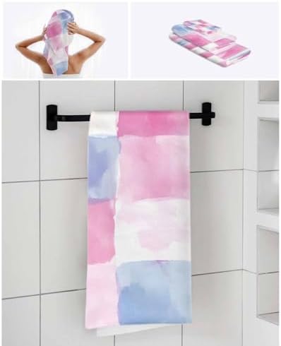 Shine-Home Rainbow Plaid Towel Set for Bathroom 1