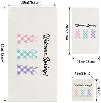 Anzona Easter Welcome Spring Bunny 3 Piece Towel Set