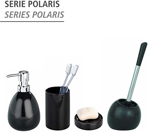 WENKO Bar Soap Holder Ceramic Polaris Black