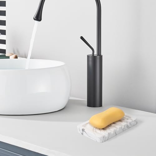 UHEY HOME Resin Soap Dish with Marble Look