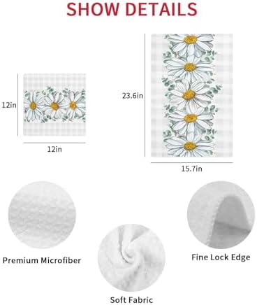 Falaniique Waffle Towel Set of 3 Super Absorbent Quick Dry