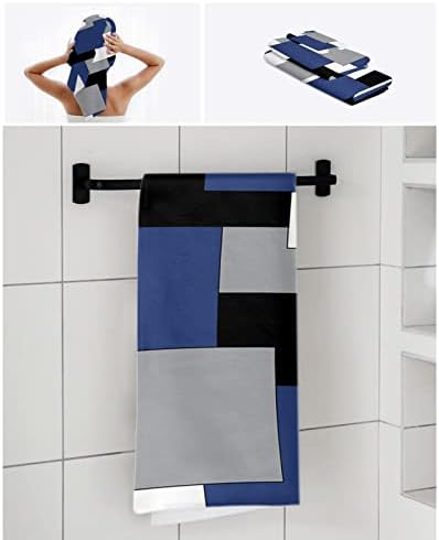 Shine-Home Navy Blue Black Microfiber Towel Set 1
