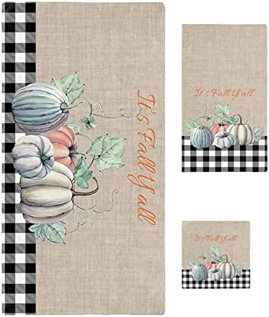 ZOE GARDEN Autumn Fall Thanksgiving Harvest Towel Set 3-Piece