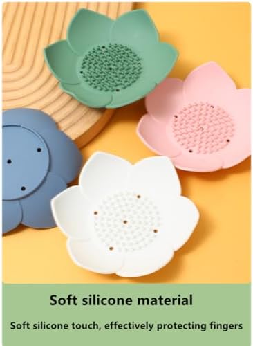 GXMRHWY Silicone Soap Dish Flower Shape White