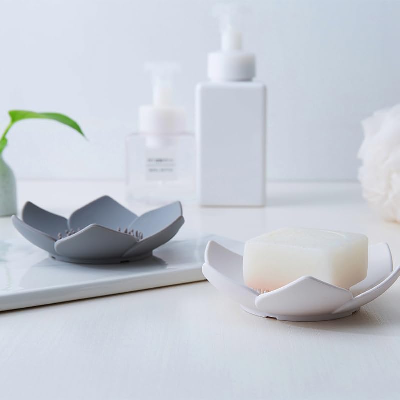 AKOAK Non-Slip Silicone Soap Dish with Lotus Design
