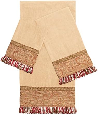 Sherry Kline Light Gold Swirl Paisley 3-Piece Towel Set