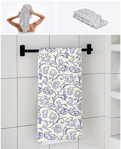 ZOE GARDEN Blue Paisley Towel Set with 3 Pieces