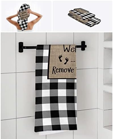 Funny Word Linen Texture Towel Set for Bathroom